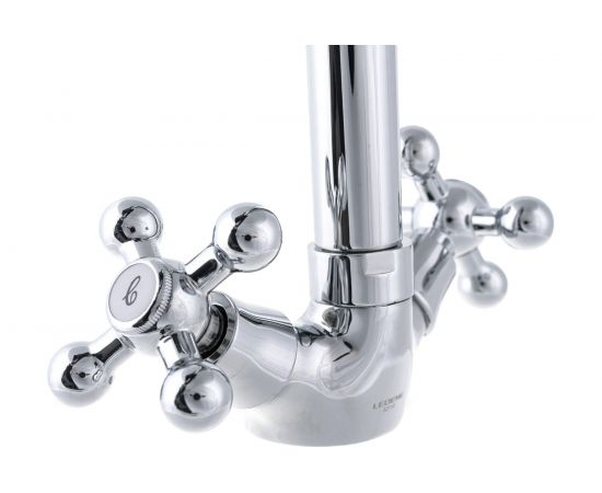 Смеситель для кухни LEDEME литой излив, крест, керамика L4319 89595 – изображение 6