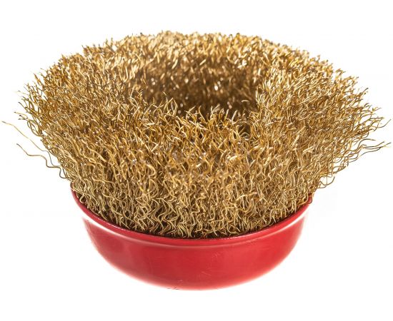 Щётка-крацовка латунированная мягкая (65 мм; M14) для УШМ Orientcraft OCCBAGM165212 