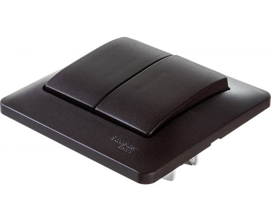 2-клавишный выключатель Schneider Electric скрытой проводки Glossa 10А IP20 5 10AX в сборе шоколадный GSL000852 