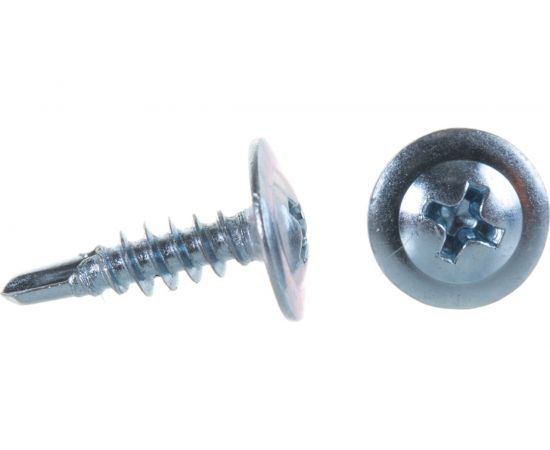 Саморез с пресс-шайбой по металлу Саморезик 4,2х16 полусфера оцинкованный сверло 1000 шт DGVs-4,2/16-1000 