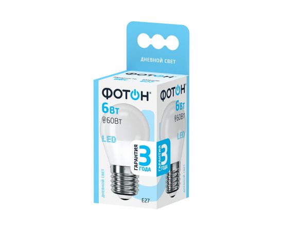 Светодиодная лампа ФОТОН LED P45 6W E27 4000K 22836 