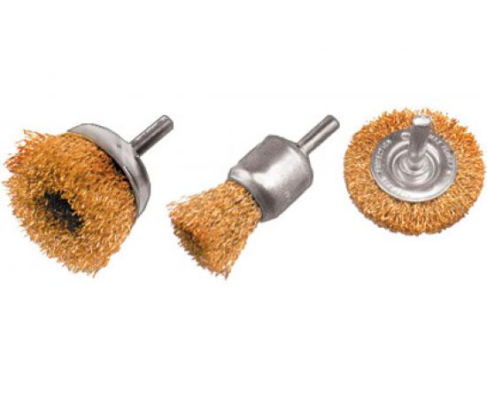 Набор корщеток FIT IT 3 шт, колесо 50мм, чашка 50мм, венчик 25мм 38563 