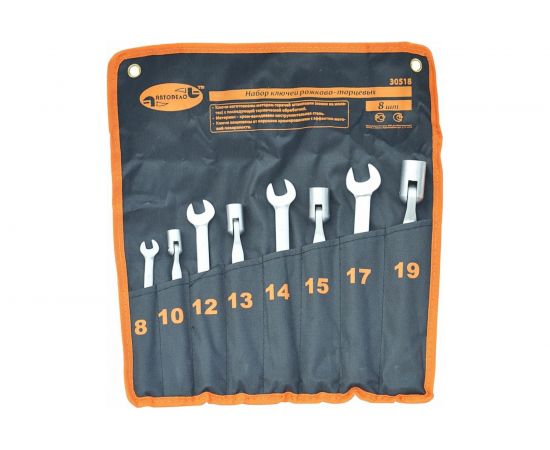 Набор рожково-торцевых ключей 8шт 8-19мм сумка АвтоDело 30518 14567 