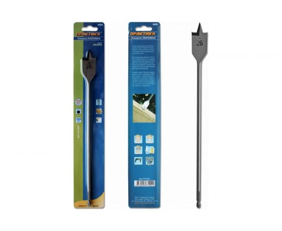 Сверло перовое по дереву (26х300 мм) ПРАКТИКА 774-221 