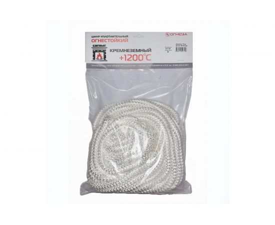 Термостойкий кремнеземный шнур Огнеза ШКН 10 мм х 20 м 107415 