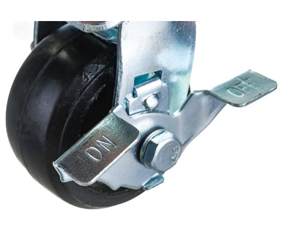 Колесо большегрузное обрезиненное поворотное с тормозом SCDB42 100 мм MFK-TORG 1084100 – изображение 2