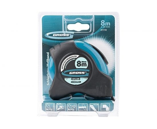 Рулетка Schlagfest 8 м x 25 мм GROSS 31114 – изображение 2