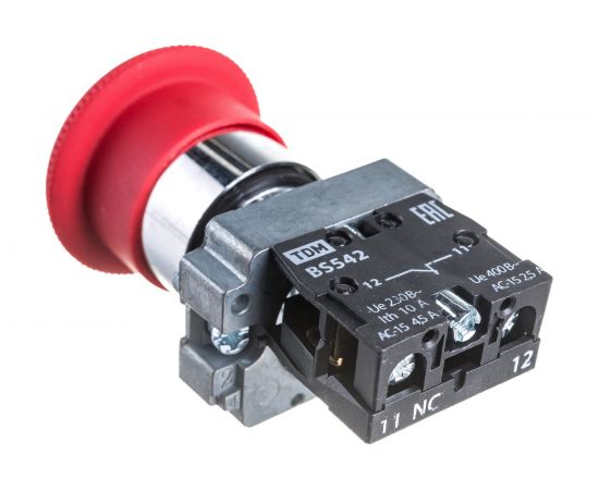 Аварийная кнопка BS542 Грибок, с фиксацией, поворотная, красный SQ0704-0052 – изображение 2