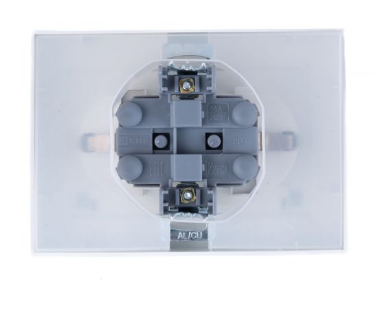 2-местная розетка EKF Минск, СП, с крышкой, с заземлением, 16А, белая, с защитными шторками, IP44 ERR16-129-200-44 – изображение 2