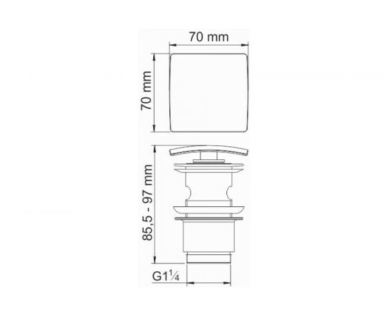 Донный клапан WasserKRAFT Push-up A167 – изображение 2