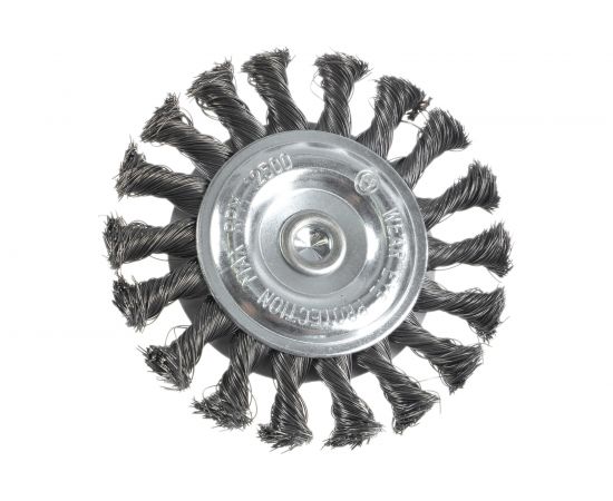 Щётка, витая стальная проволока №087 (100 мм; хвостовик 6 мм) для дрели АТАКА 22419 – изображение 2