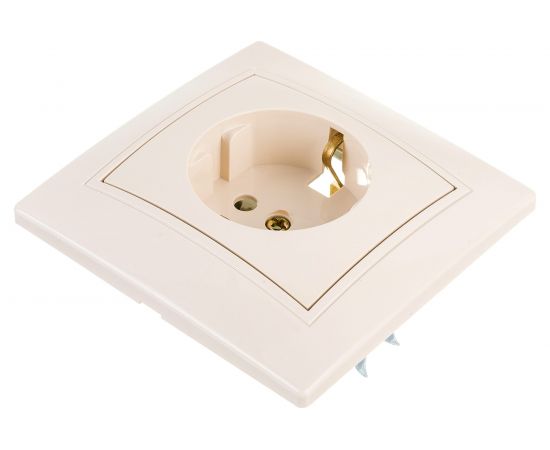 Розетка Intro 120202 2PE Schuko, 16А, 250В, IP20, СУ, Plano, слоновая кость Б0027610 – изображение 2