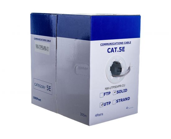 Кабель NEWMAX UTP, 4 пары, категория 5e, серый, 305м в катушке, NM-UTP5E4PR-CU – изображение 3