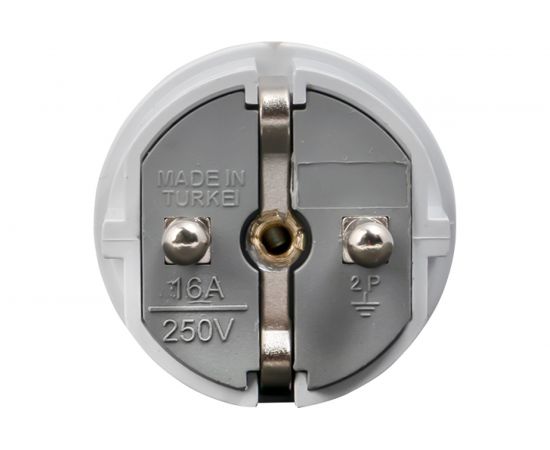 Усиленная прямая вилка EKF Proxima с заземлением, белая, 16А, 250В AVP16-10-r – изображение 3