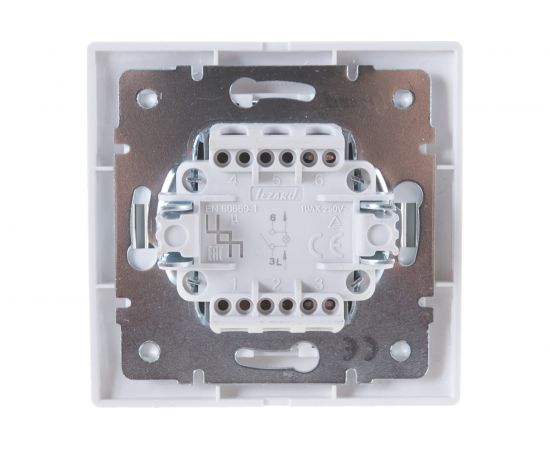 Выключатель с подсветкой Lezard, MIRA, белый, с серой вставкой, 701-0215-111 – изображение 3