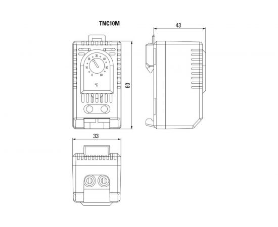 Термостат EKF NC обогрев на DIN-рейку 10А 230В IP20 PROxima SQTNC10M – изображение 3
