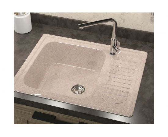 Кухонная мойка GLANZ цвет: песочный J-015-34 – изображение 3