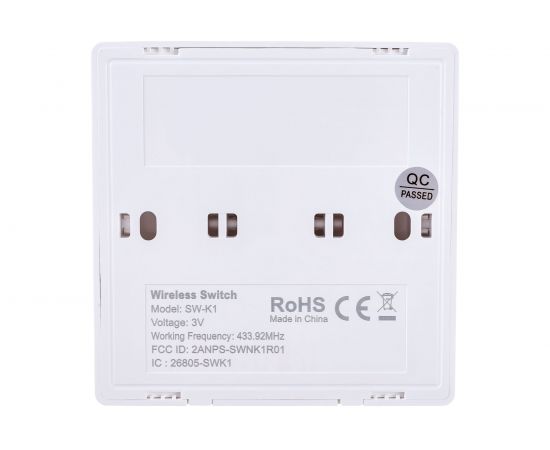 Беспроводной выключатель GRITT Practic 1 клавиша, белый 11001 – изображение 3