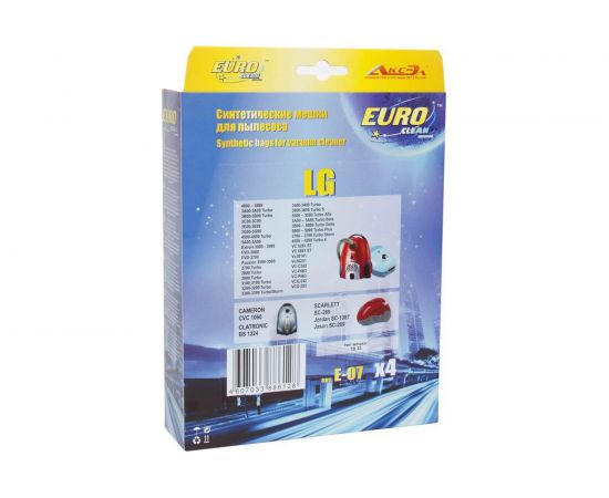 Мешок-пылесборник синтетический для пылесосов LG (4 шт.) EURO CLEAN E-07/4 – изображение 3