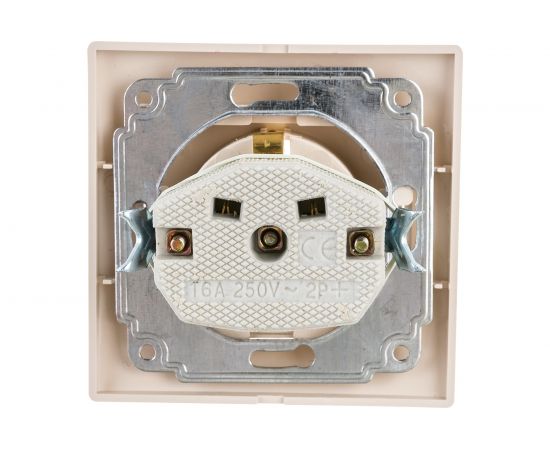Розетка Intro 120202 2PE Schuko, 16А, 250В, IP20, СУ, Plano, слоновая кость Б0027610 – изображение 3