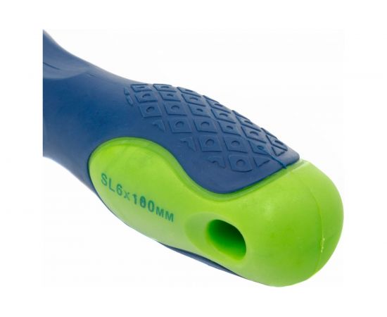 Отвертка СИБРТЕХ SL6.0x100 мм, CrV, 2-х компонентная рукоятка 11871 – изображение 3