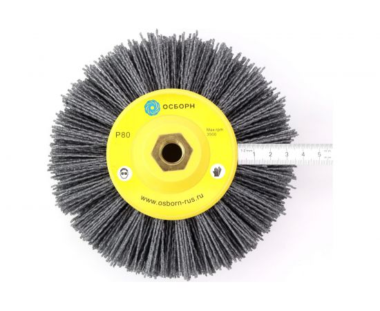 Щетка дисковая нейлоновая 6-012 (150 мм; P80) для УПМ/УШМ ОСБОРН PLM.DB150M14P80 – изображение 4