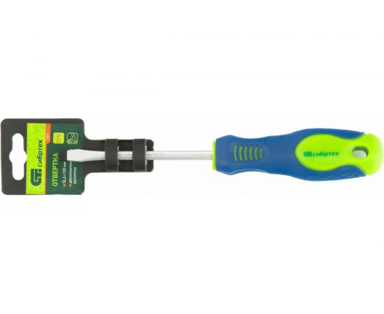 Отвертка СИБРТЕХ SL6.0x100 мм, CrV, 2-х компонентная рукоятка 11871 – изображение 4