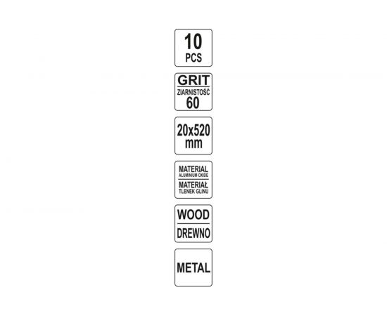 Шлифлента бесконечная (10 шт; 20х520 мм; P60) YATO YT-09747 – изображение 4