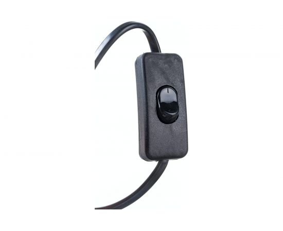 Шнур с выключателем и плоской вилкой TDM ШУ01В ШВВП 2х0,75мм2 2м. черный SQ1305-0002 – изображение 5