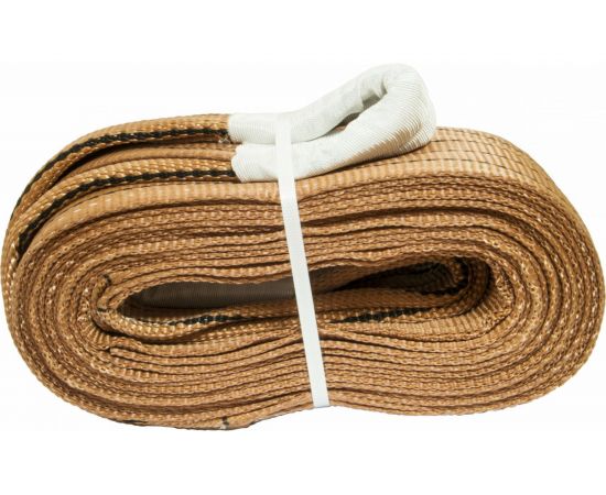 Буксировочный грузовой трос MEGAPOWER 63000 кг, 5 м, ширина 180 мм, петля-петля, в сумке M-78563 