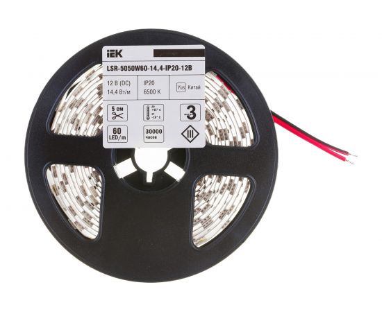 Лента IEK LED 3м LSR-5050W60-14, 4-IP20-12В LSR2-2-060-20-3-03 