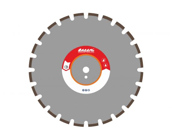 Диск алмазный отрезной сегментный универсальный 1A1RSS/C2 АSFL710 (450х25.4 мм) Адель КК18059 