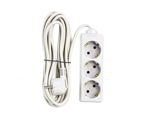 Удлинитель ExeGate ECE-3-5G 3 евророзетки с заземлением, 5м, серый 285808 