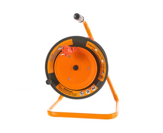 Силовой удлинитель на катушке с выносной розеткой ПВС 2х0,75 EB-30-001 GLANZEN 00-00000214 