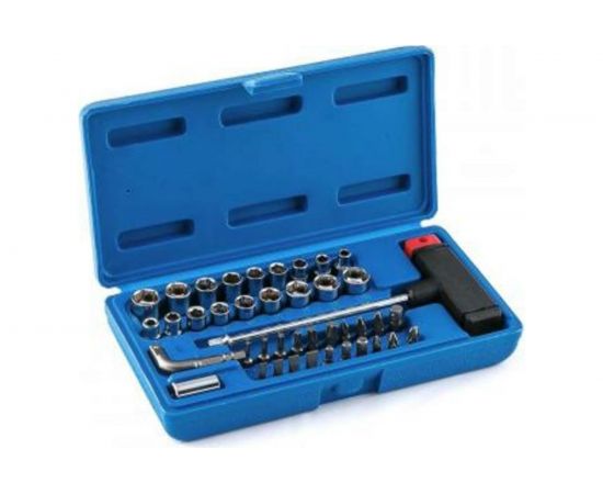 Отвертка с битами и головками VOREL Т-образная, 41 шт 65150 