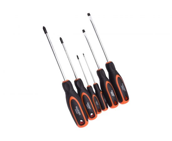 Набор профессиональных отверток HARDEN CrV, 2-компонентная рукоятка эргономик, 6 шт. 550396 