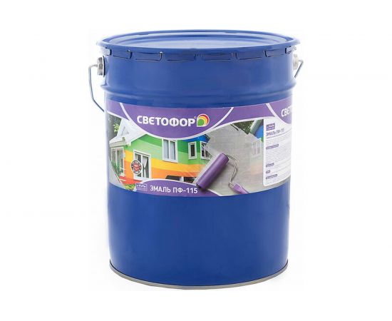 Эмаль Светофор СТАНДАРТ ПФ-115 синяя, 20 кг ЗОР00003689 