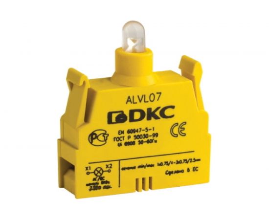 Контактный блок с клеммными зажимами под винт DKC со светодиодом на 12В ALVL12 93784 