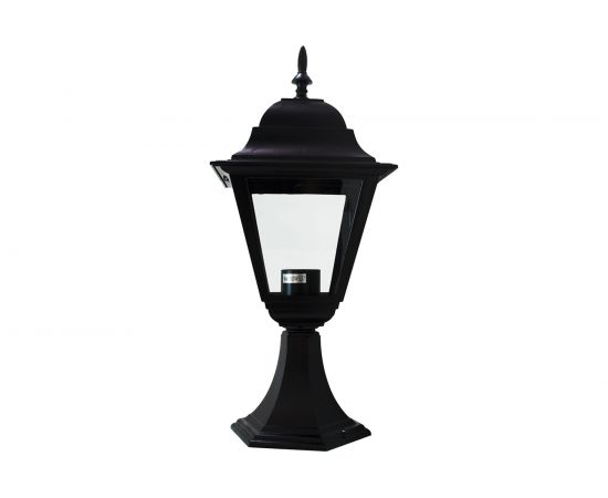 Садово-парковый светильник, четырехгранный на постамент 60W E27 230V, черный Feron 4104 11020 – изображение 2