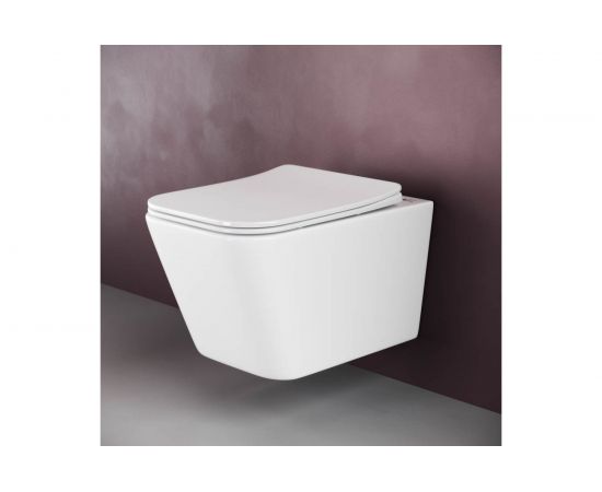 Подвесной унитаз Ceramica Nova METRIC Rimless с крепежом, с сиденьем-крышкой с микролифтом CN3007 – изображение 2