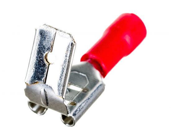 Изолированная клемма "мама"+"папа" Nord-Yada 2в1 6.3мм+штекер-6.3мм 0.5-1.5кв.мм (красная) 906329 – изображение 2
