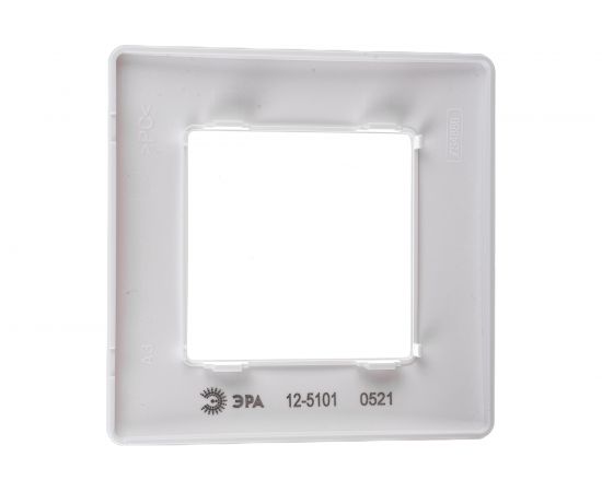 Рамка для розеток и выключателей ЭРА Серия 12 12510101 на 1 пост, Сатин, белый Б0052499 – изображение 2