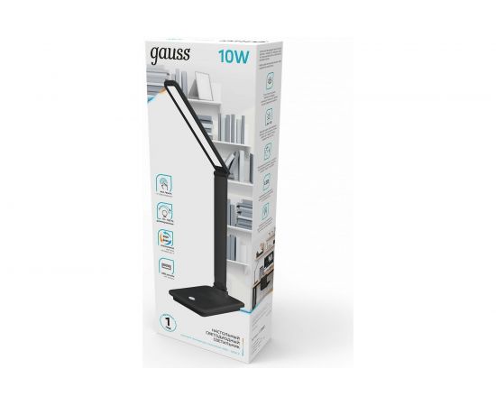 Настольный диммируемый светильник Gauss модель GTL202 10W 550lm 3000-6000K 170-265V черный USB LED GT2022 – изображение 3