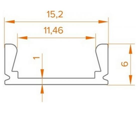 Алюминиевый анодированный профиль Wolta Decor 2000x15,2x6 мм WAP-15/6/2000-A – изображение 3