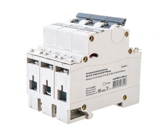 Автоматический выключатель EKF 3P 40А 6кА ВА47-63 PROxima SQmcb4763-6-3-40C-pro – изображение 3