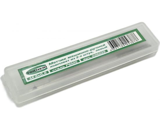 Машинно-ручной метчик TORNERI М 5х0.5, комплект из 2-х шт, Р6М5 , левый 038229 – изображение 3