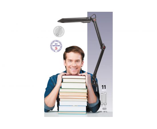 Настольный светильник, черный ЭРА NL-201-G23-11W-BK C0041456 – изображение 4