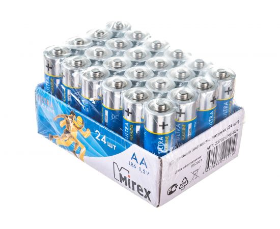 Батарея Mirex, щелочная LR6 / AA 1,5V 24 шт showbox 23702-LR6-B24 – изображение 4