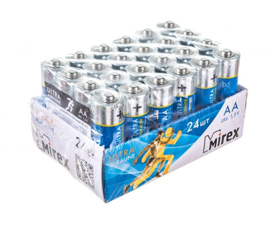 Батарея Mirex, щелочная LR6 / AA 1,5V 24 шт showbox 23702-LR6-B24 – изображение 5