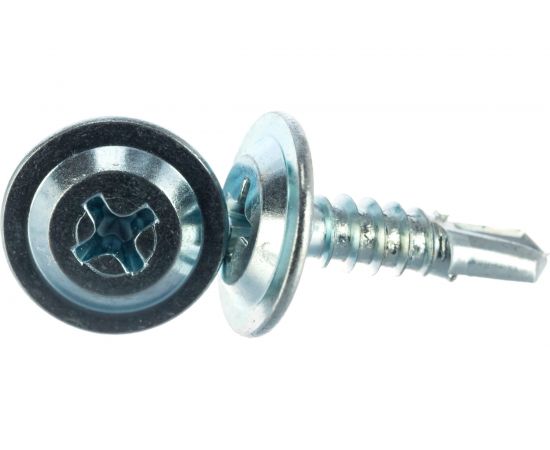 Саморез для металла с прессшайбой ЦКИ 4.2х16, сверлоконечный, Ц, ПРОФИ 48754 – изображение 5